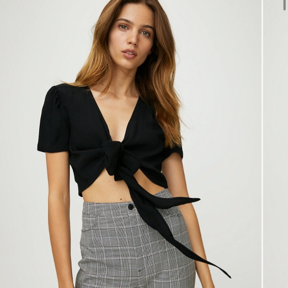 Aritzia white tie top